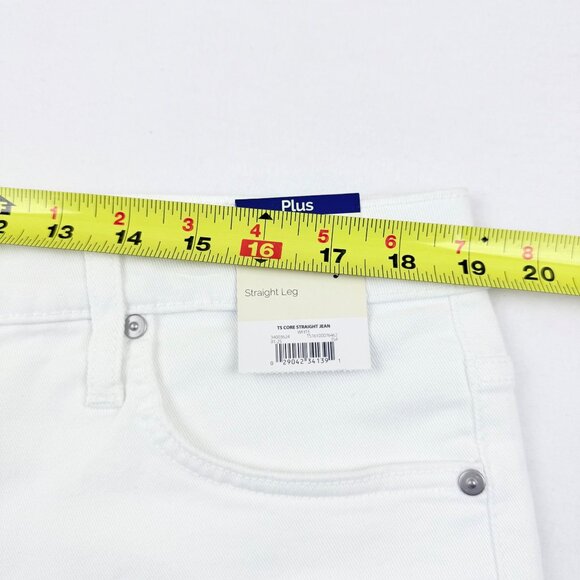 NWT Terra & Sky Womens Straight High Rise Stretch White Denim Jeans Plus Sz 16WP - Picture 6 of 9